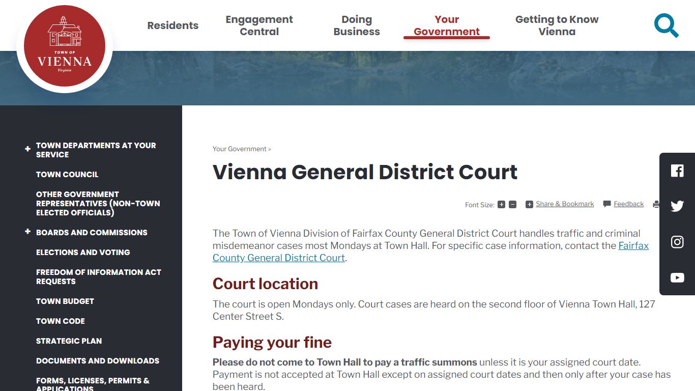 Vienna General District Court | Town of Vienna, VA